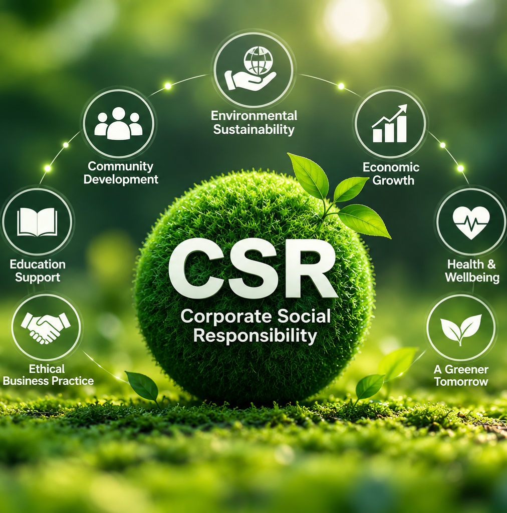A green globe for corporate social responsibility